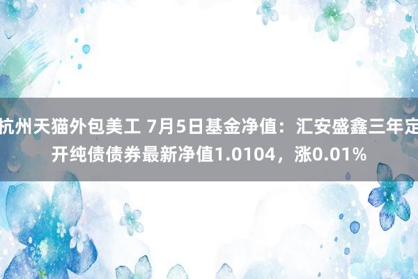 杭州天猫外包美工 7月5日基金净值：汇安盛鑫三年定开纯债债券最新净值1.0104，涨0.01%